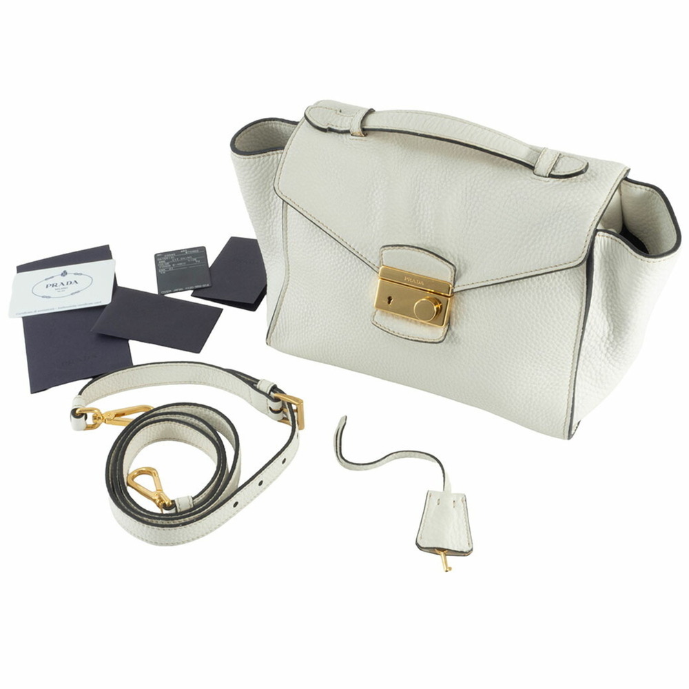 Prada Handbag BT0962 Leather White Women's Shoulder Bag PRADA - Picture 15 of 16